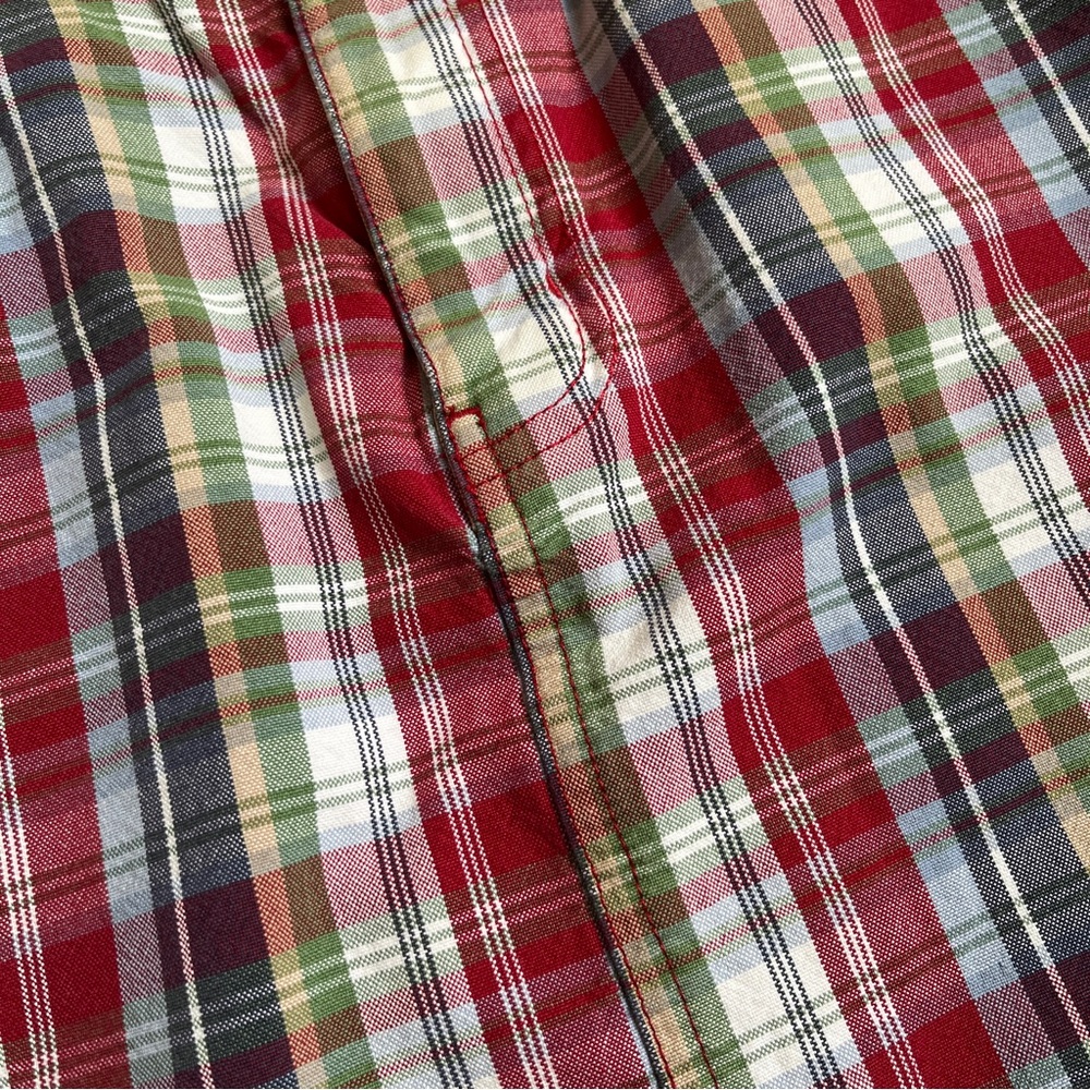 Like New- Eddie Bauer Red Plaid 5-pocket Mini Skirt, 100% Cotton, size Petite 4 - Picture 4 of 8